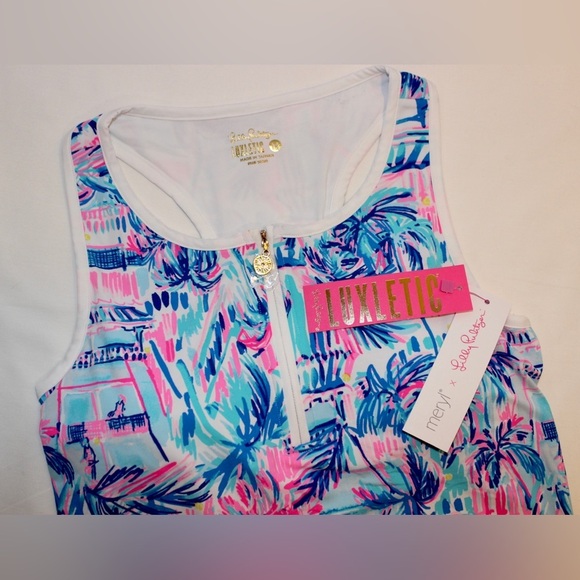 Lilly Pulitzer Tops - NWT Lilly Pulitzer Ravello Blue Perfect Match Luxletic Canna Bra Athletic Tank M